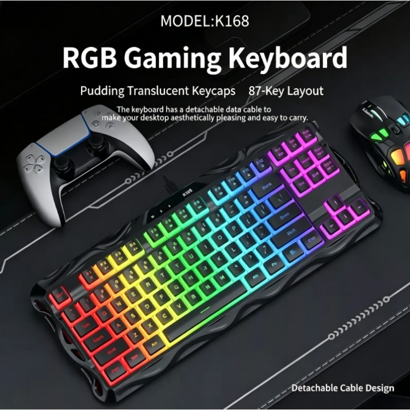 Esports Gaming Competition - لوحة مفاتيح ألعاب سلكية K168 بـ
