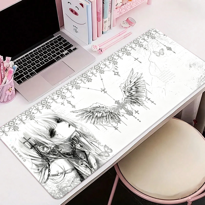 Esports Gaming Pc - لوحة ماوس جلدية سوداء وبيضاء بتصميم